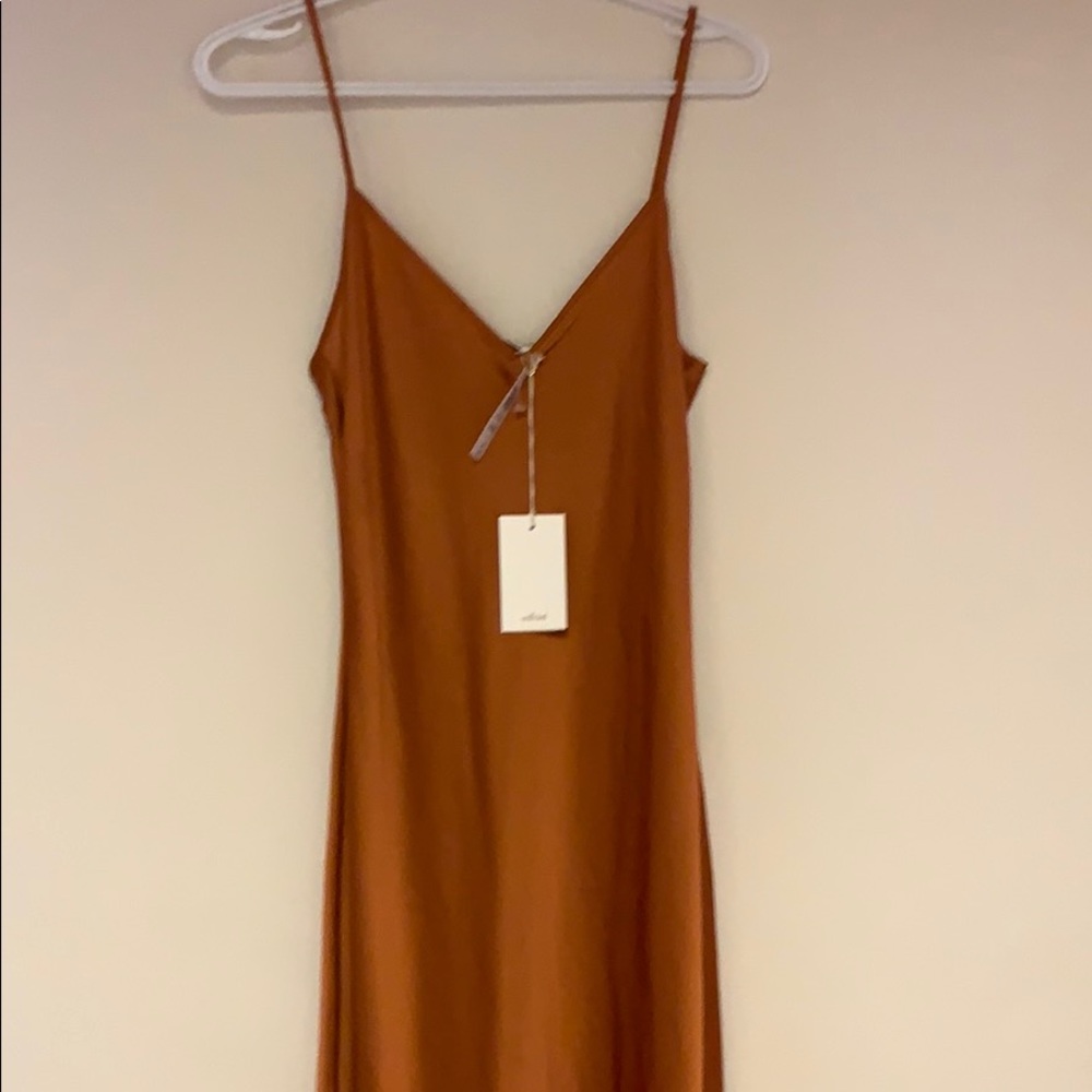 Wilfred Only Slip Dress-Rich Cognac